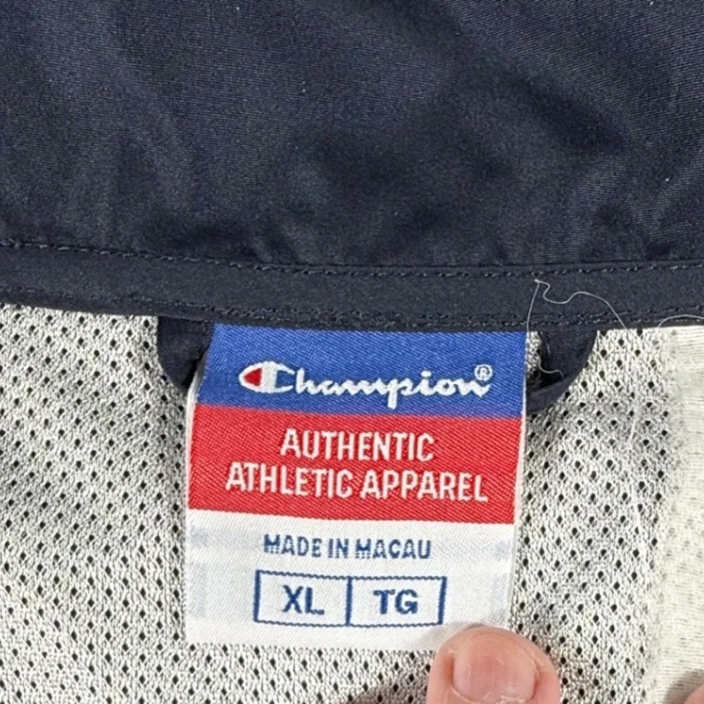 Champion Men XL Track Jacket Navy Blue Full Zip‎ Lightweight Athletic Y2K